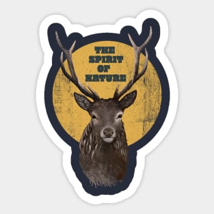 Hand drawn Painting of Deer face the spirit of nature. Sticker